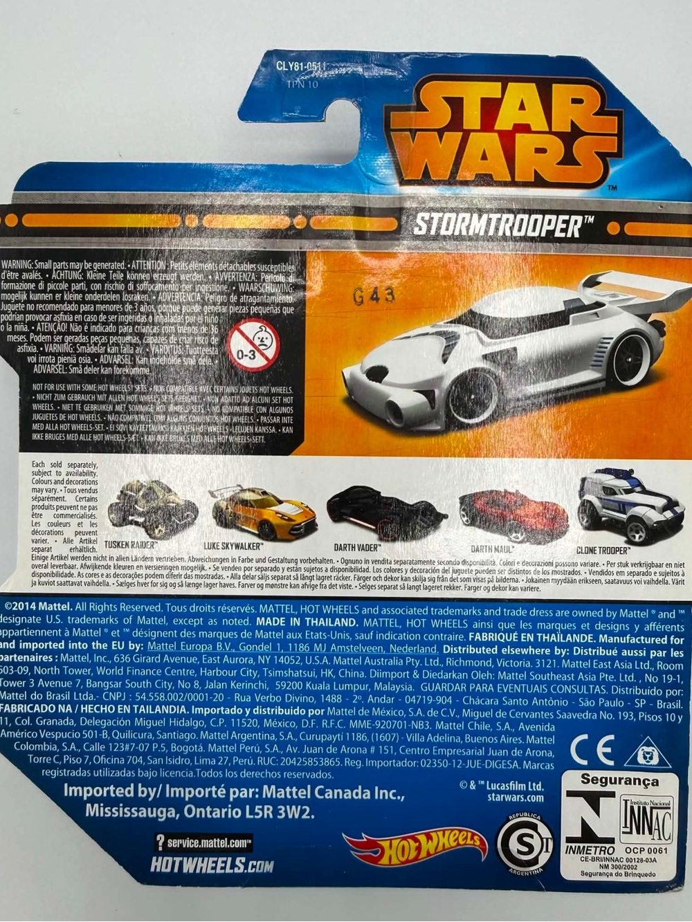 2014 Mattel Hot Wheels Star Wars Stormtrooper Diecast Car - Picture 2 of 2